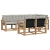 vidaXL Outdoor-Sofagarnitur mit Kissen 7 pcs Wei&szlig; und Hellgrau