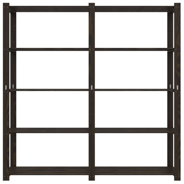 vidaXL Lagerregal mit 5 Böden Schwarz 170x38x170 cm Massivholz Kiefer
