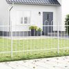 vidaXL Gartenzaun 3 pcs Wei&szlig; 5,1 x 1,2 m Pulverbeschichteter Stahl