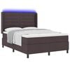 vidaXL Boxspringbett mit Matratze Dunkelbraun 140 x 200 cm Stoff