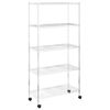 vidaXL Lagerregal mit 5 B&ouml;den und Rollen 75x35x155 cm Chrom 250 kg