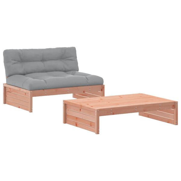 vidaXL 2-tlg. Garten-Lounge-Set mit Kissen Massivholz Douglasie