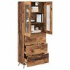 vidaXL Highboard Schrank mit Regal 2 St&uuml;cke Altholz Holzwerkstoff