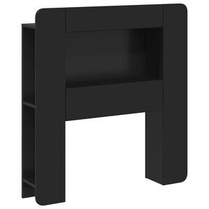 vidaXL Kopfteil-Schrank mit Speicher Schwarz Holzwerkstoff