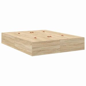 vidaXL Bettgestell Sonoma-Eiche 135 x 190 cm Holzwerkstoff