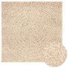 vidaXL Teppich ZIZUR Beige 120x120 cm Jute-Optik Indoor und Outdoor