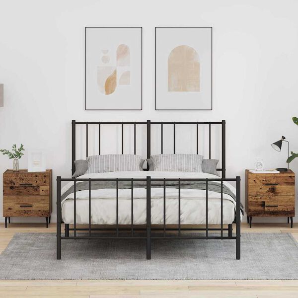 vidaXL Nachttisch 2 pcs Altholz 40 x 35 x 47,5 cm Holzwerkstoff