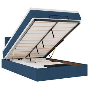 vidaXL Ottoman-Bett mit Matratze Blau 120x190 cm Stoff
