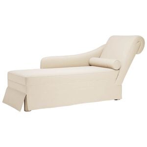 vidaXL Chaiselongue mit Nackenrolle und Rechter Armlehne Leinen