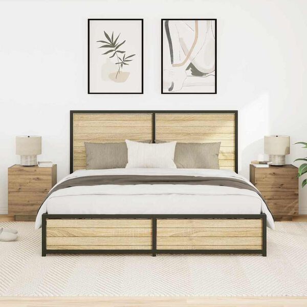 vidaXL Nachttisch 2 pcs Artisan-Eiche 45 x 40 x 55 cm Holzwerkstoff