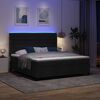 vidaXL LED Boxspringbett mit Matratze Schwarz 180 x 200 cm Stoff