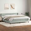 vidaXL Boxspringbett mit Matratze Hellgrau 180x210 cm Samt