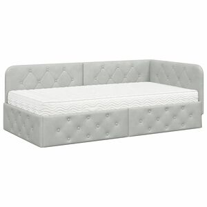 vidaXL Eckbettgestell Hellgrau 100 x 200 cm Samt