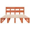 vidaXL Massivholzbett ohne Matratze Wachsbraun 140x190 cm Kiefernholz