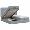 vidaXL Ottoman-Bett mit Matratze und LED Hellgrau 200 x 200 cm Stoff