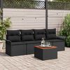 vidaXL Gartensofa-set mit Kissen 5 pcs Schwarz Poly-Rattan