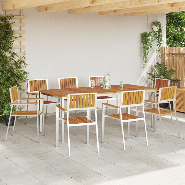 vidaXL Gartenstuhl 8 pcs Braun 56 x 54,5 x 87 cm Massivholz Akazie