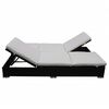 vidaXL Outdoor-Lounge-Bett mit Auflagen Poly Rattan Schwarz
