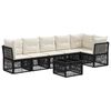 vidaXL Gartensofa-set 7 stk. Schwarz Poly-Rattan