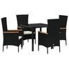 vidaXL Garten Essgruppe 5 pcs Schwarz Pulverbeschichteter Stahl