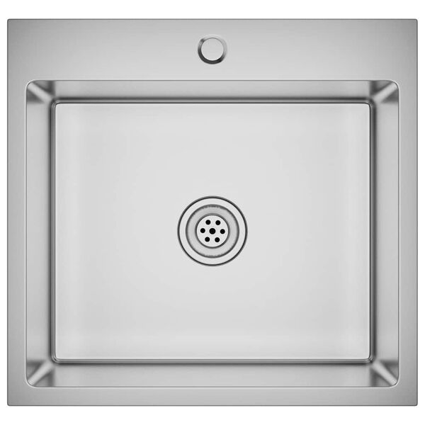 vidaXL Handgemachte Einbauspüle Edelstahl