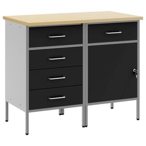 vidaXL Werkbank mit Speicher 2 Stk. Schwarz und Grau 100 x 55 x 85 cm