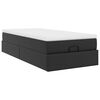 vidaXL Ottoman-Bett mit Matratze Schwarz 90x190 cm Kunstleder