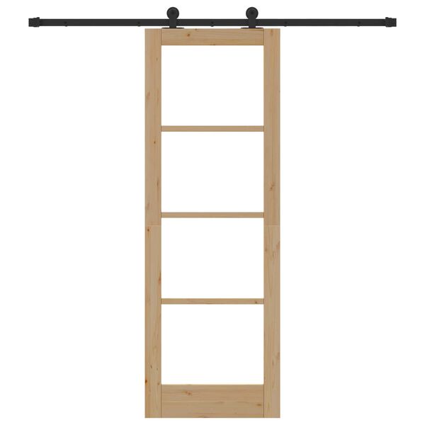 vidaXL Schiebetür ORKDAL Natürlich und Schwarz 73,5 x 211 cm