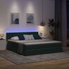 vidaXL Bett mit Stauraum und LED mit LED Dunkelgr&uuml;n 180 x 200 cm Samt