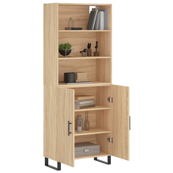 vidaXL Highboard Sonoma-Eiche 69,5x34x180 cm Holzwerkstoff