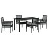 vidaXL Garten Essgruppe 5 stk. Schwarz Poly-Rattan