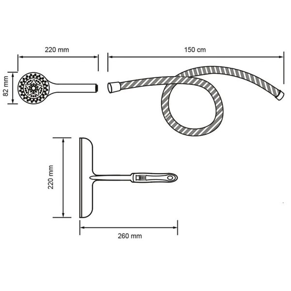 SCH&Uuml;TTE Handbrause-Set mit Duschabzieher Chrom
