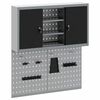 vidaXL Werkzeugschrank-Set 3 Stk. Schwarz Pulverbeschichteter Stahl