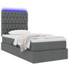 vidaXL Bett mit Stauraum und LED Dunkelgrau 90 x 190 cm Polyester