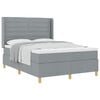 vidaXL Boxspringbett mit Matratze Hellgrau 140 x 200 cm Stoff
