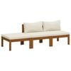 vidaXL 3-tlg. Garten-Lounge-Set mit Creme Kissen Massivholz Akazie