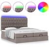 vidaXL Ottoman-Bett mit Matratzen & LEDs Taupe 160x200 cm Stoff