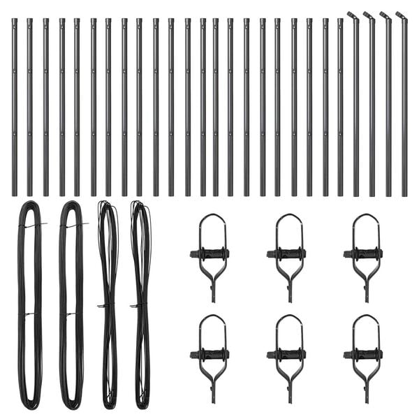 vidaXL Zaunpfosten Sonstiges 26 pcs Grau 3,2 x 3,2 x 120 cm Stahl