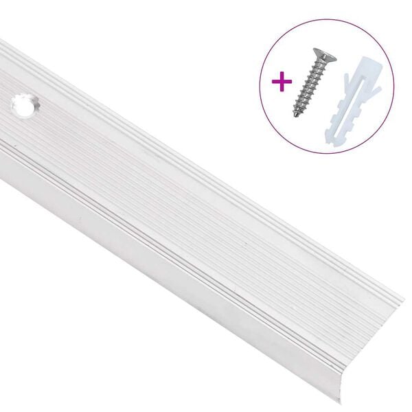 vidaXL Treppenkantenprofile in L-Form 15 Stk. Aluminium 90 cm Silbern