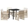 vidaXL Garten Essgruppe 5 pcs Beige Poly-Rattan
