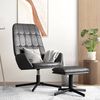 vidaXL Relaxsessel mit Hocker Gl&auml;nzend Schwarz Kunstleder