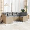 vidaXL Garten-Sofa-Set mit Kissen 6 pcs Beige und Hellgrau Poly Rattan