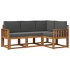 vidaXL Outdoor-Sofagarnitur 4 stk. Natur und Anthrazit