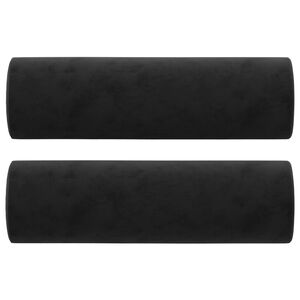 vidaXL Zierkissen 2 Stk. Schwarz &Oslash;15x50 cm Samt