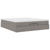 vidaXL Ottoman-Bett mit Matratzen Taupe 200x200 cm Stoff