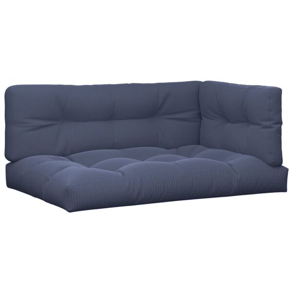 vidaXL Palettenkissen 3 Stk. Marineblau Stoff