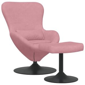 vidaXL Eierstuhl mit Fu&szlig;hocker Rosa Samt