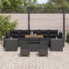 vidaXL Garten-Sofa-Set mit Kissen mit Speicher 10 pcs Schwarz