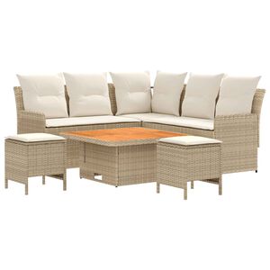 vidaXL M&ouml;belsets 6 stk. Beige und Creme PE-Rattan