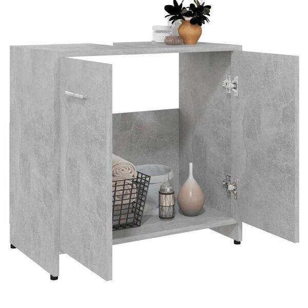 vidaXL Badezimmerschrank Betongrau 60x33x61 cm Holzwerkstoff